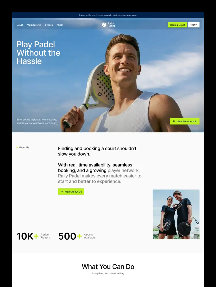 Rally Padel — web Flow™
