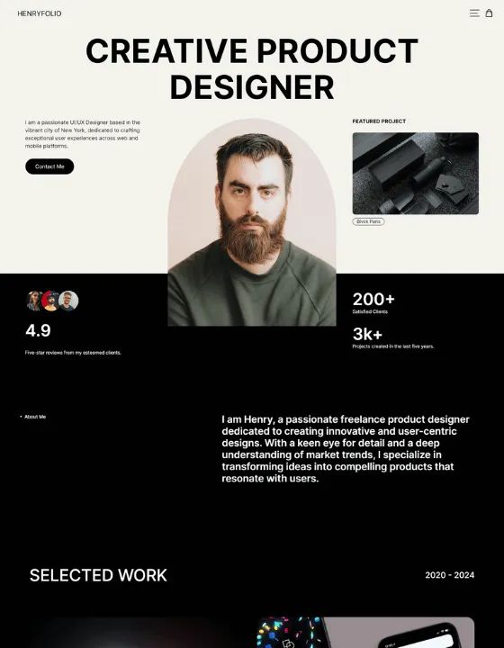 Henryfolio — web Flow™